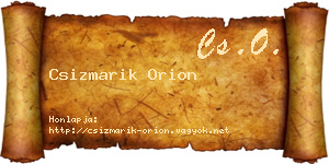 Csizmarik Orion névjegykártya